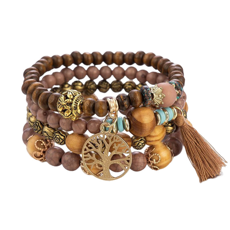 BowLift | Boho Multilayer Wooden Bead Bracelet