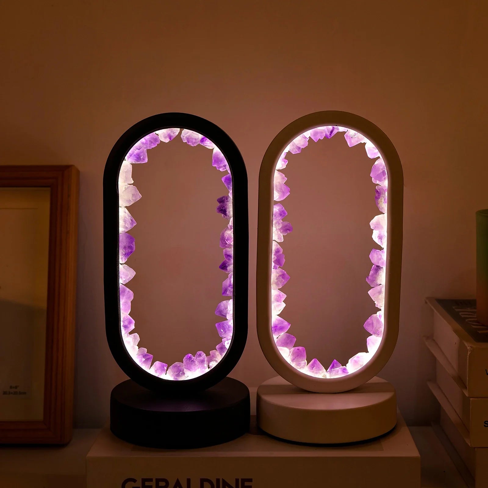 BowLift | CrystalGlow – Handmade amethyst atmospheric lamp for relaxation and peace