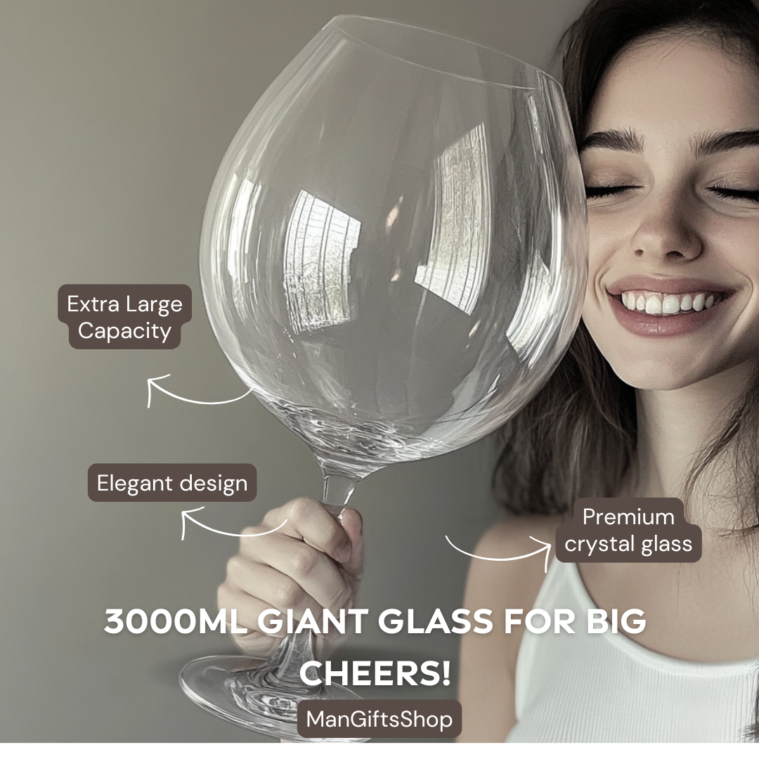 BowLift | Huge 106 Oz Wine Glass and Beer Mug Combo - 3000ML Extra Large Crystal Glass for Parties, Weddings, and Celebrations