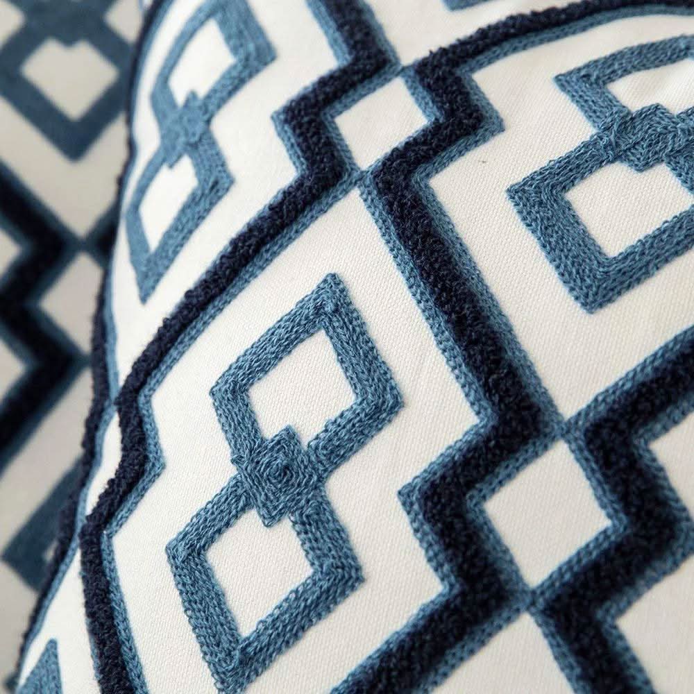 BowLift | Blue Embroidered Decorative Pillow Cover