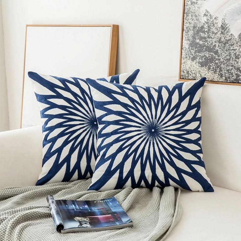 BowLift | Blue Embroidered Decorative Pillow Cover