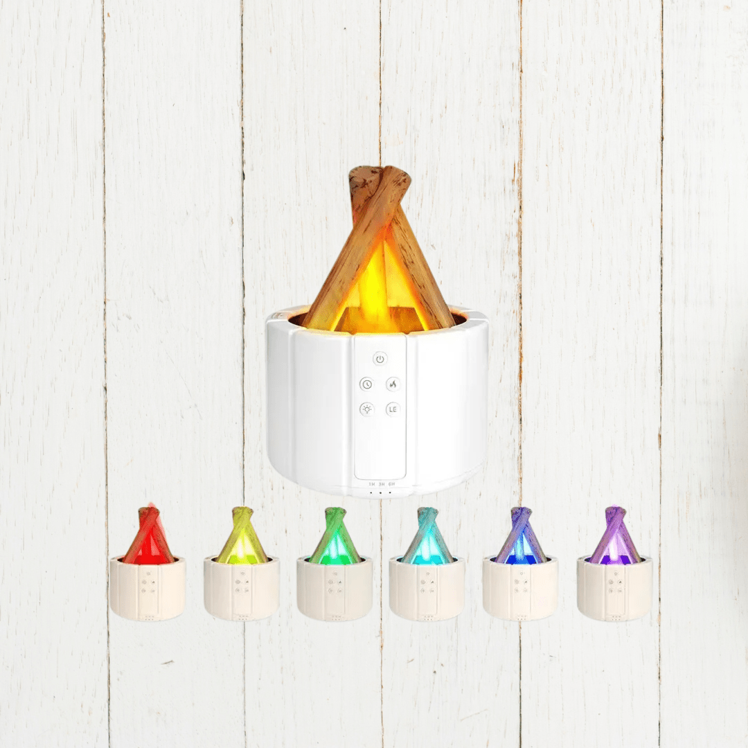 BowLift | AuroMist Ultrasonic Flame Humidifier | Cozy bonfire light humidifier with aromatherapy function