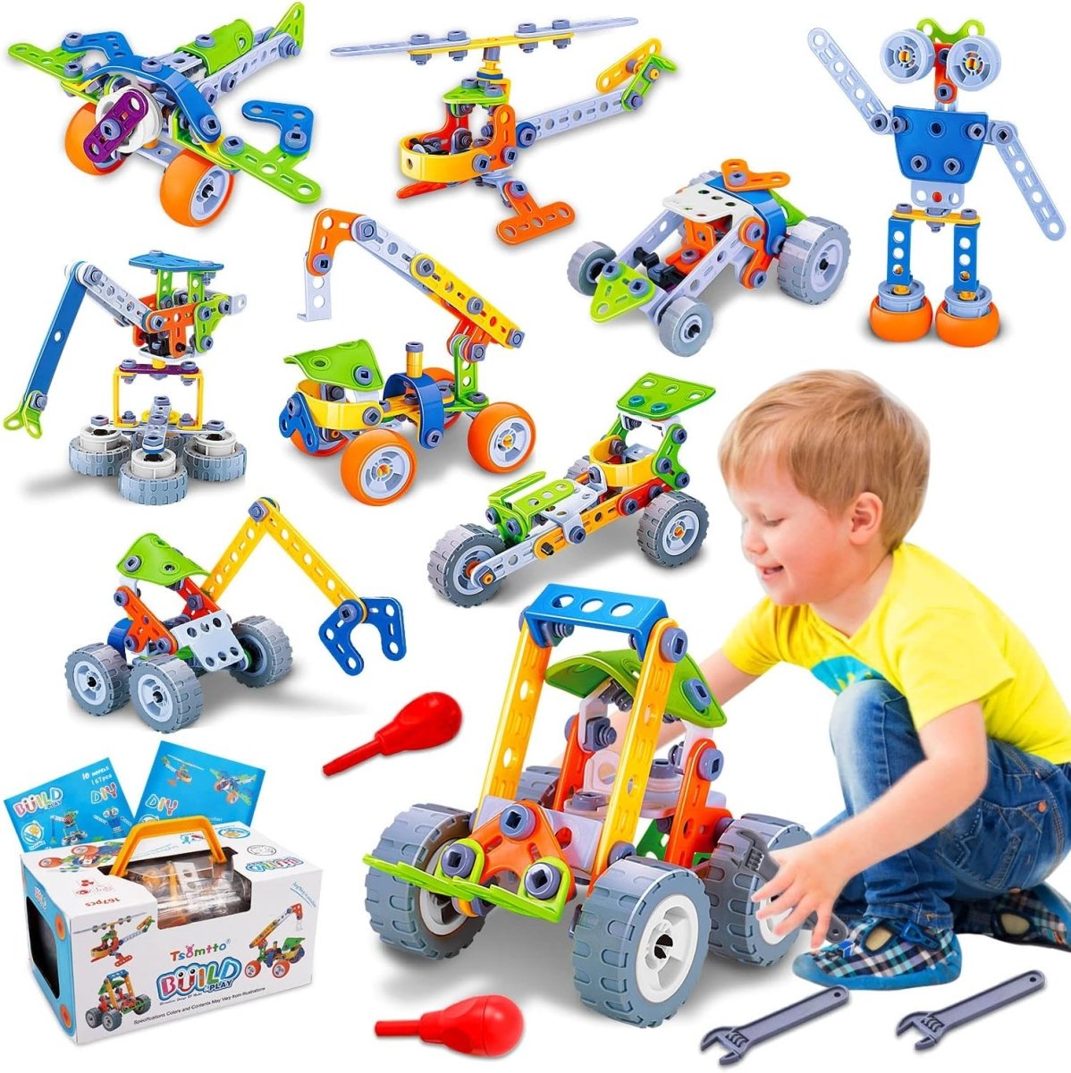 BowLift | Buildbuddy Construction Set – Colorful Building Blocks for Kids – Promote Creativity and Motor Skills