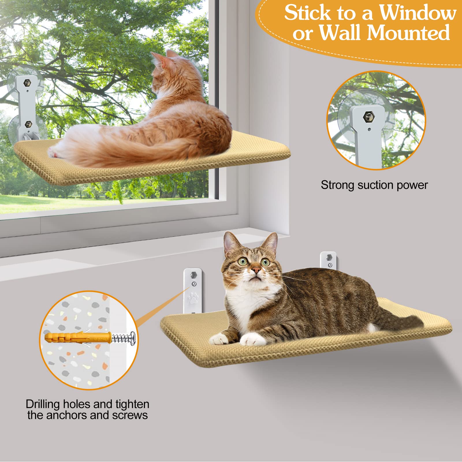 BowLift | Foldable Cat Hammock Suction Cup Cat Hammock