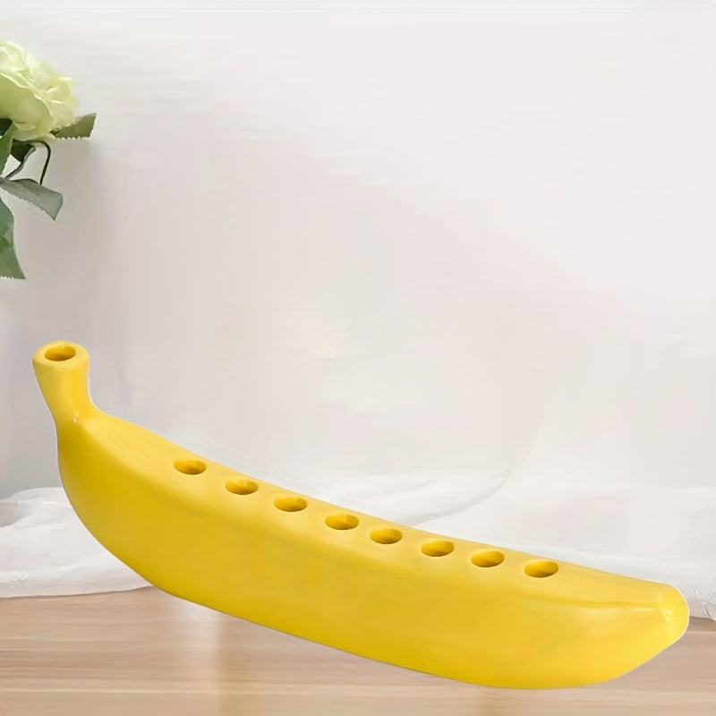 BowLift | Innovative Ceramic Banana Decorative Candlestick - Fun Candlestick for Hanukkah, Unique Banana Theme Candlestick for Enthusiasts, Parties, Home Lighting, Also Suitable for Christmas, Valentine's Day, Easter, Thanksgiving, Hanukkah Festival Gifts