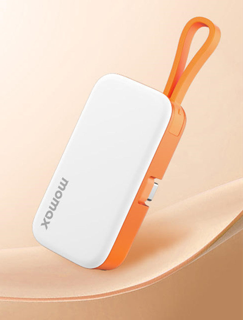 BowLift | 5000mAh Mini Capsule Portable Power Bank With Built-in Fast Charging Cable