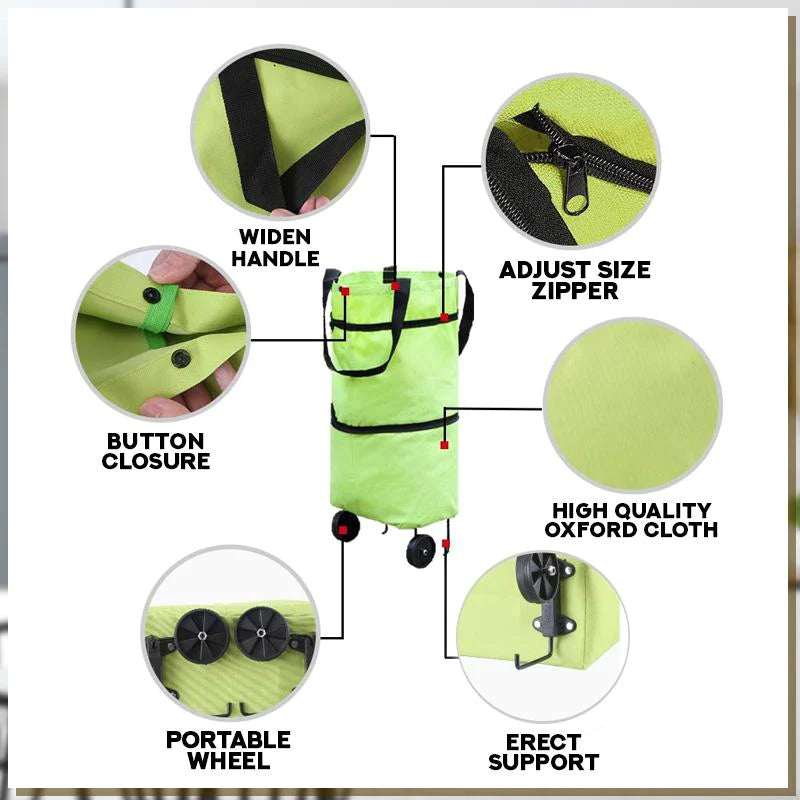 BowLift | CarryFlex – 2-in-1 Convertible Shopping Bag with Wheels
