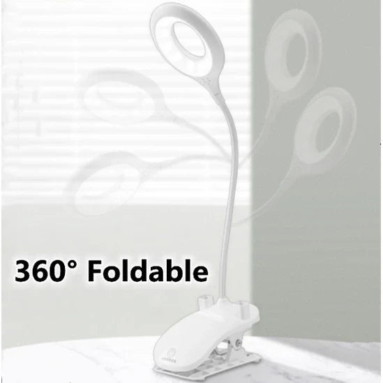 BowLift | Rechargeable LED Table Lamp with Clip – Adjustable Desk Light for Home Office and Study