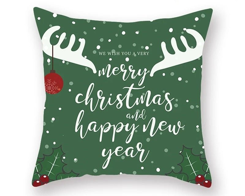 BowLift | Christmas Cushion Cover – Festive Santa & Elk Design for Holiday Decor & Perfect New Year Gift