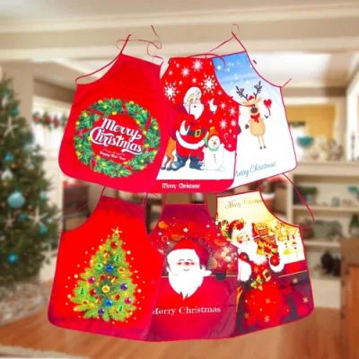 BowLift | Christmas Cute Cooking Apron - Set of 6 - Home Kitchen Cooking Baking Oil-proof Apron