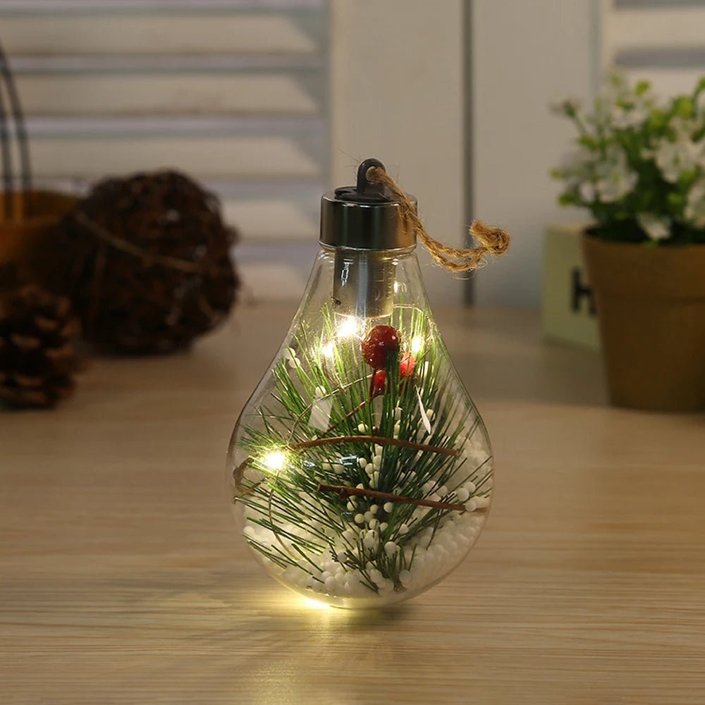 BowLift | Christmas LED Bulb Ornaments – Transparent Ball Tree Décor for Festive Charm & Perfect Holiday Gifts