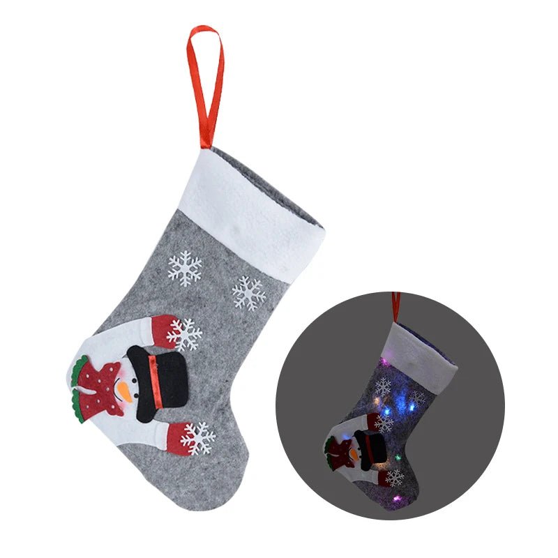 BowLift | Christmas Stockings with LED Lights-  Snowman, Santa, Elk, and Bear Designs Perfect for Adding Festive Cheer to Your Fireplace or Christmas Tree!
