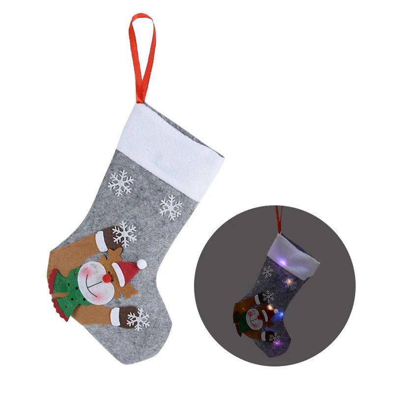 BowLift | Christmas Stockings with LED Lights-  Snowman, Santa, Elk, and Bear Designs Perfect for Adding Festive Cheer to Your Fireplace or Christmas Tree!
