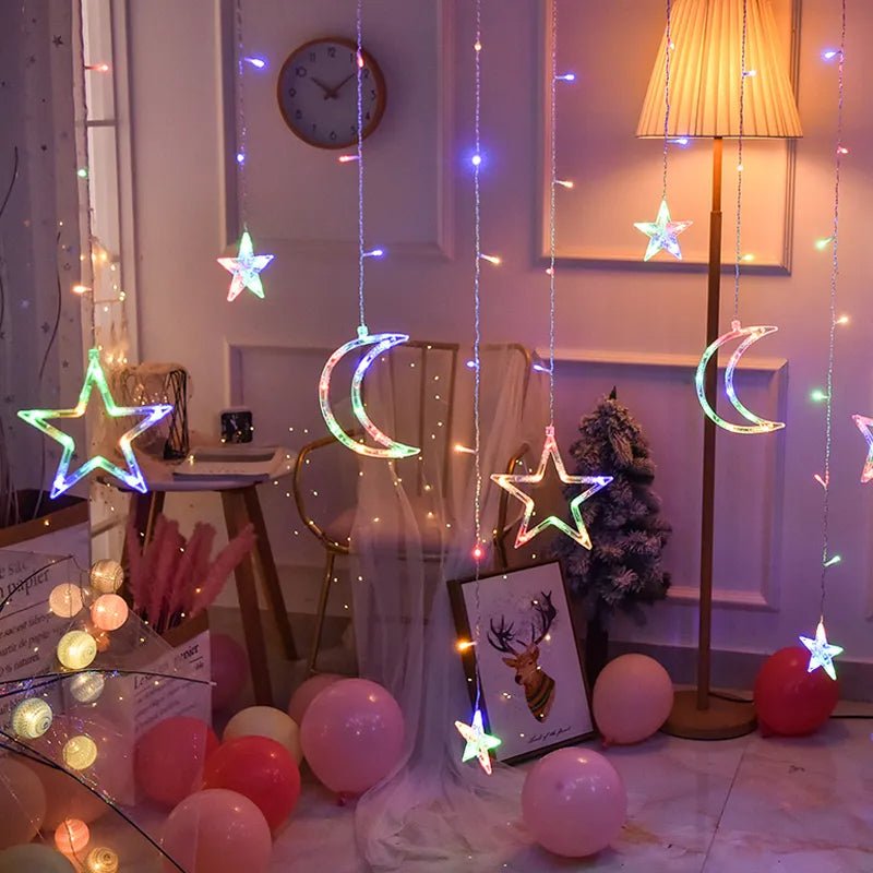 BowLift | Christmas String Lights - LED Star Curtain  Fairy String Lights Christmas Decoration