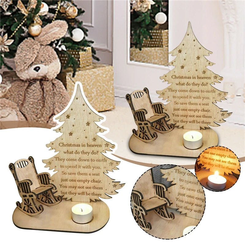 BowLift | Christmas Tealight Candle Holder – "Merry Christmas in Heaven" Remembrance Ornament for Cherished Holiday Memories & Tabletop Décor