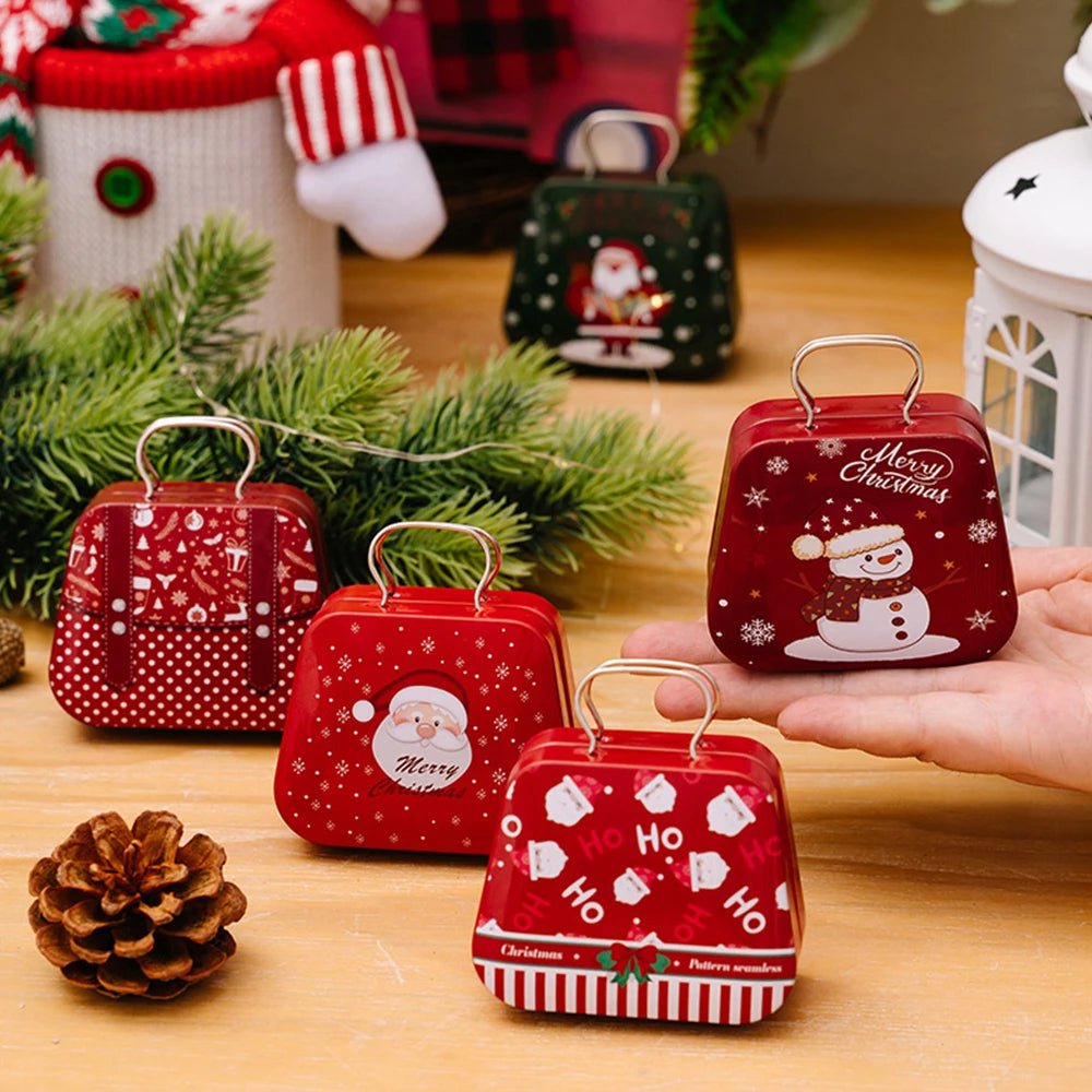 BowLift | Christmas Tin Gift Box Set   – Charming Metal Storage Boxes with Lids for Holiday Treats