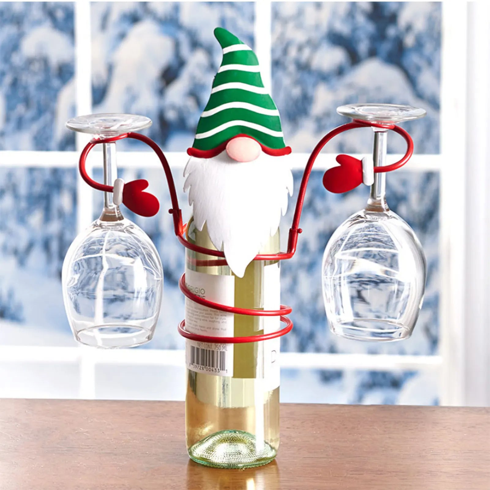 BowLift | Christmas Wine Bottle & Glass Holder – Unique Decorative Storage Rack for Holiday Home & Kitchen Charm