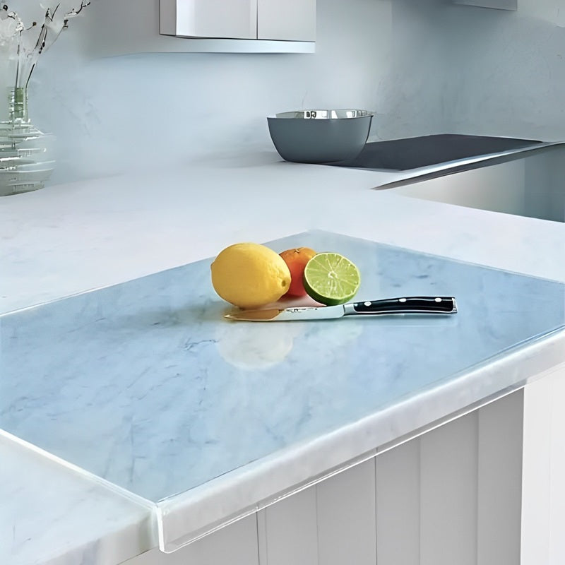 BowLift | Clear Cutting Board with Counter Lip | Transparent Acrylic Kitchen Board