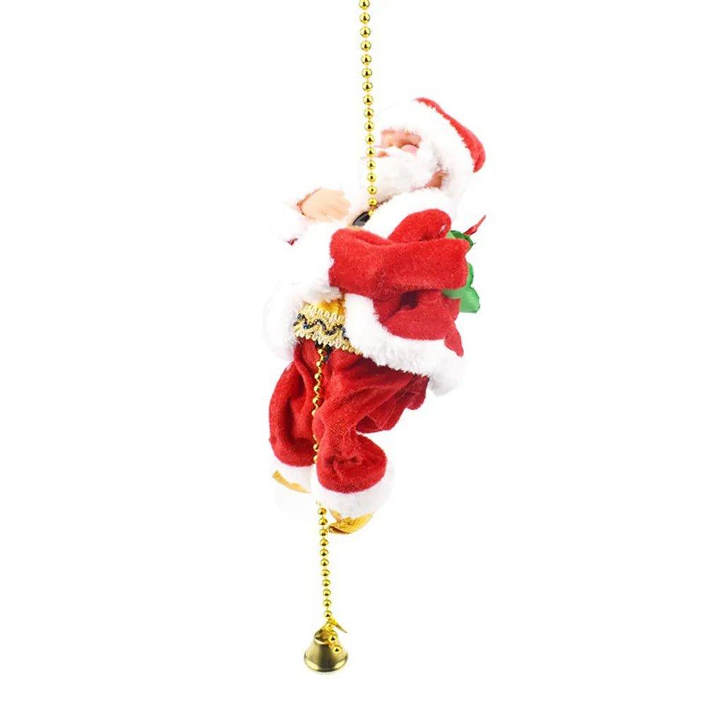 BowLift | Climbing Santa Claus Christmas Ornament - Climbing Santa with Light Music Indoor and Outdoor Christmas Decor