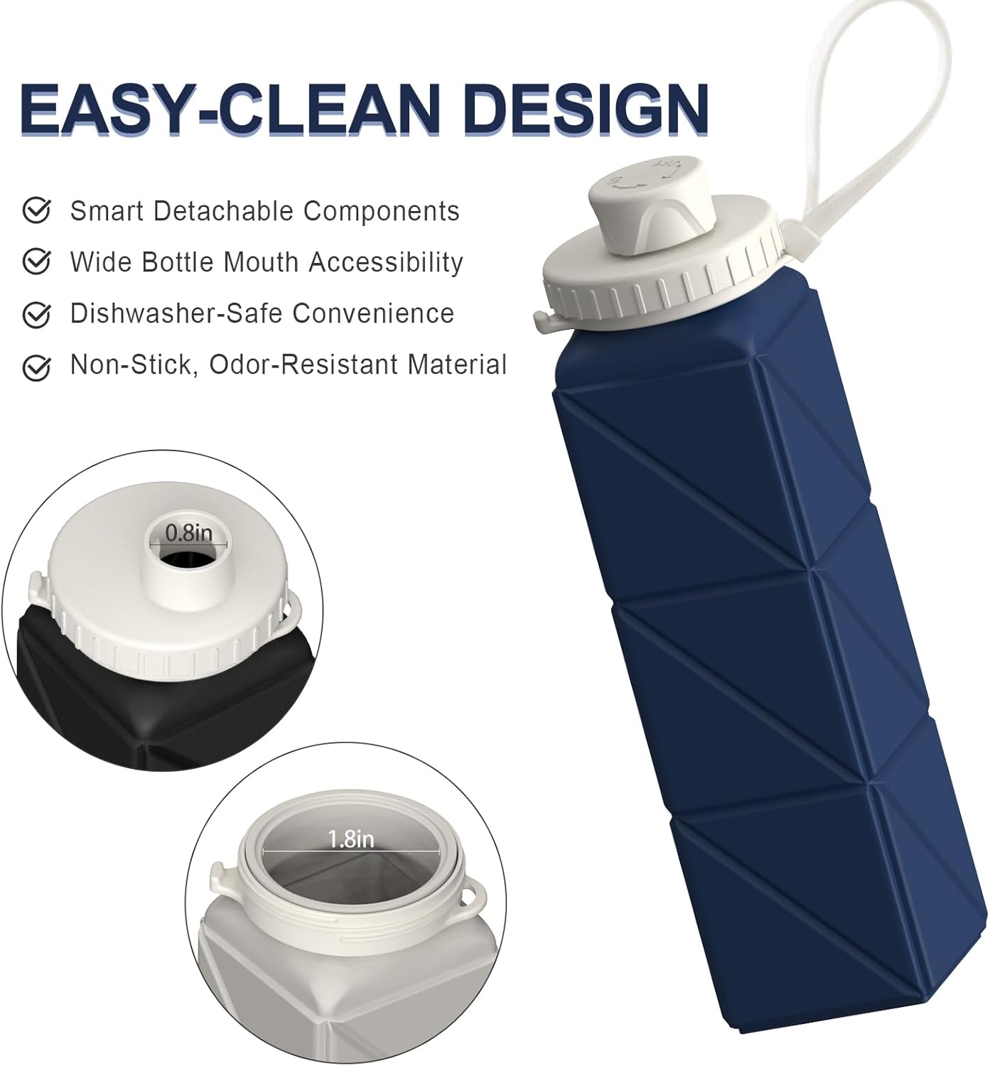 BowLift | Collapsible Silicone Bottle – 610ml, Leak-proof & Portable