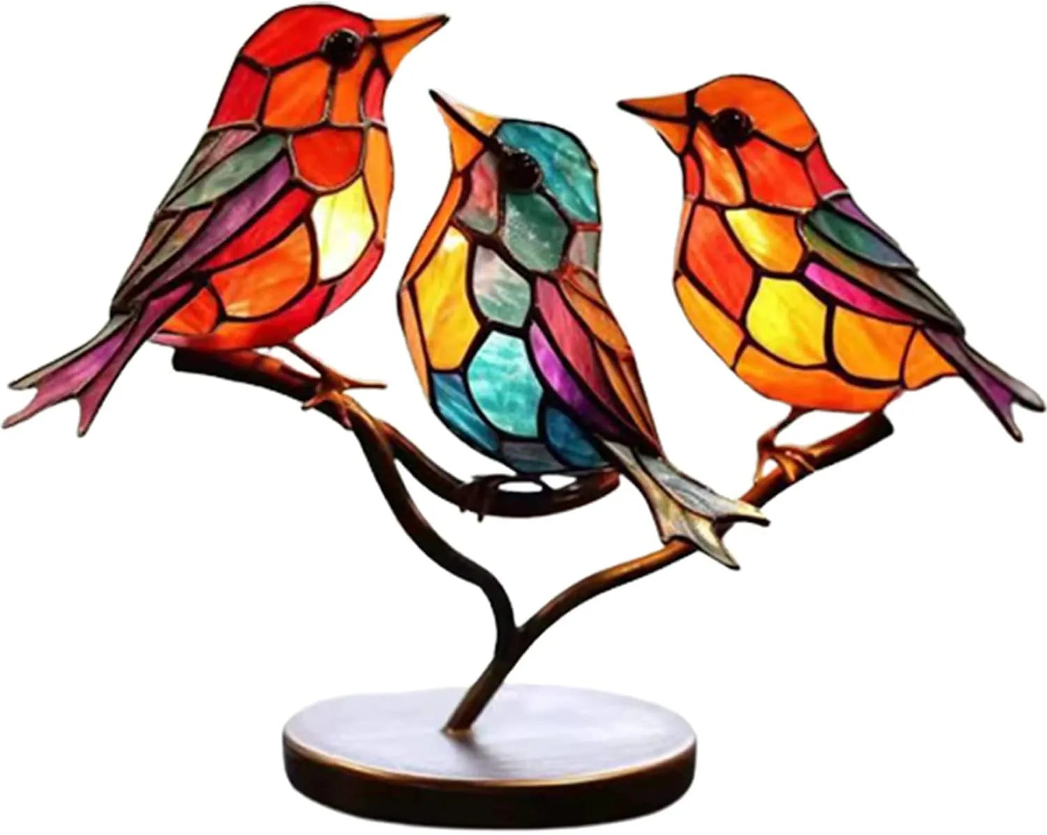 BowLift | ColorBirds - Coloured Birds on Branch Decorative Sculpture