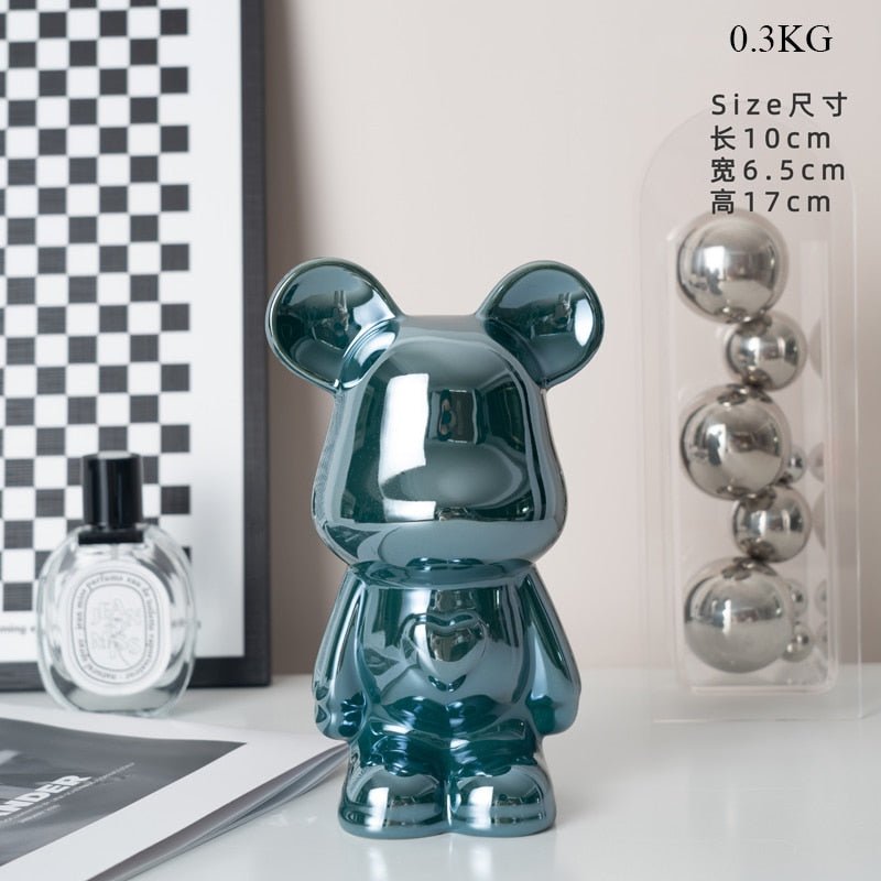 BowLift | Colorful Ceramic Bear Sculpture and Statue Piggy Bank Desk Ornament