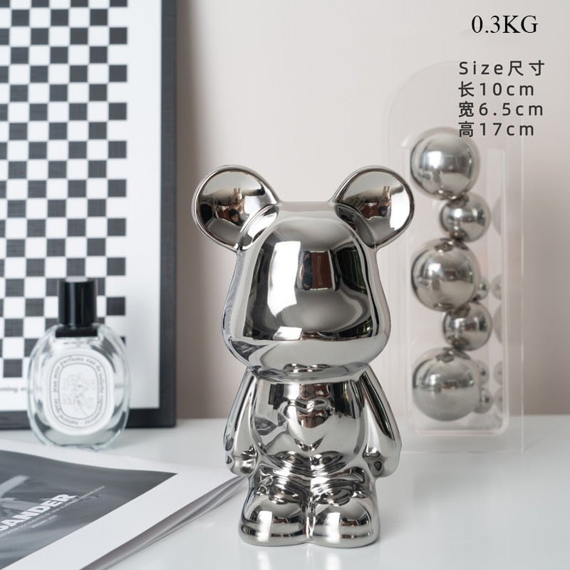BowLift | Colorful Ceramic Bear Sculpture and Statue Piggy Bank Desk Ornament