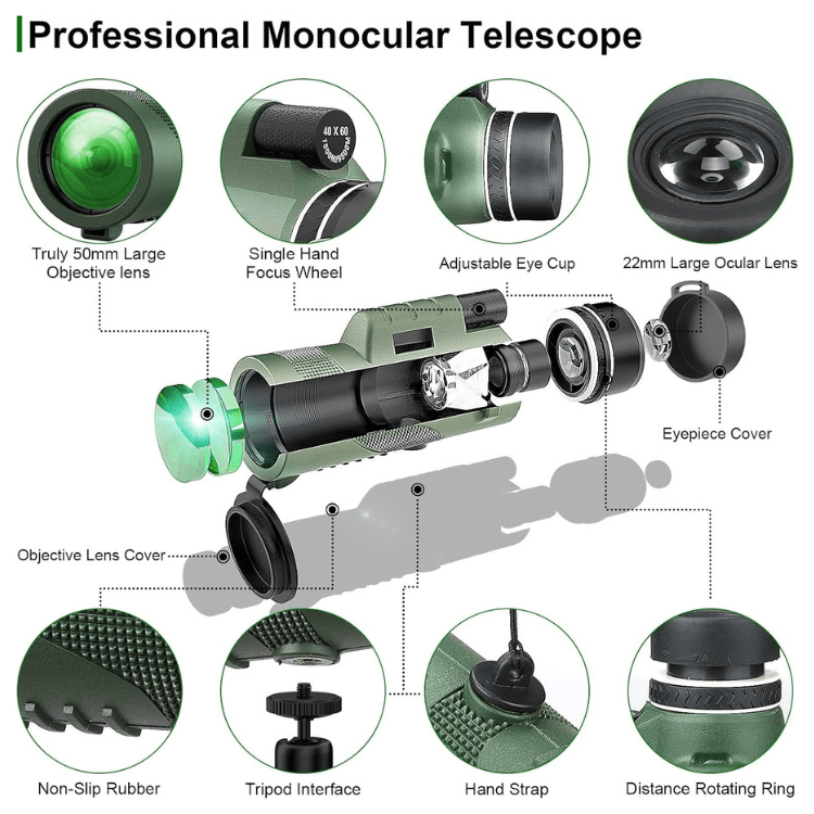 BowLift | Compact 600x Ultra-Zoom Monocular | HD Lens, Lightweight & Perfect for Hiking, Birdwatching, and Sports Events