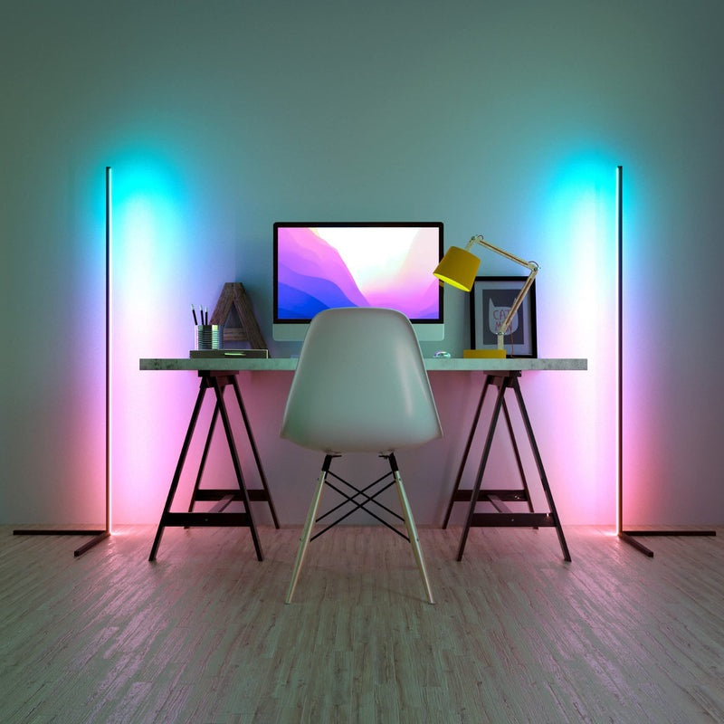 BowLift | Smart LED Color-Changing Corner Floor Lamp with Remote Control