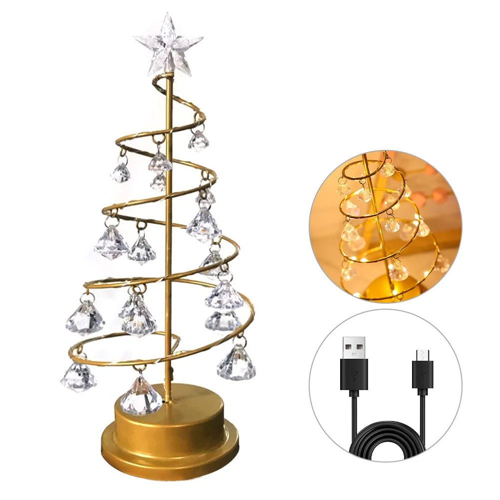 BowLift | Crystal Christmas Tree LED Lamp – Sparkling Christmas, Valentine’s, or Birthday Decor for a Dreamy Bedroom Glow
