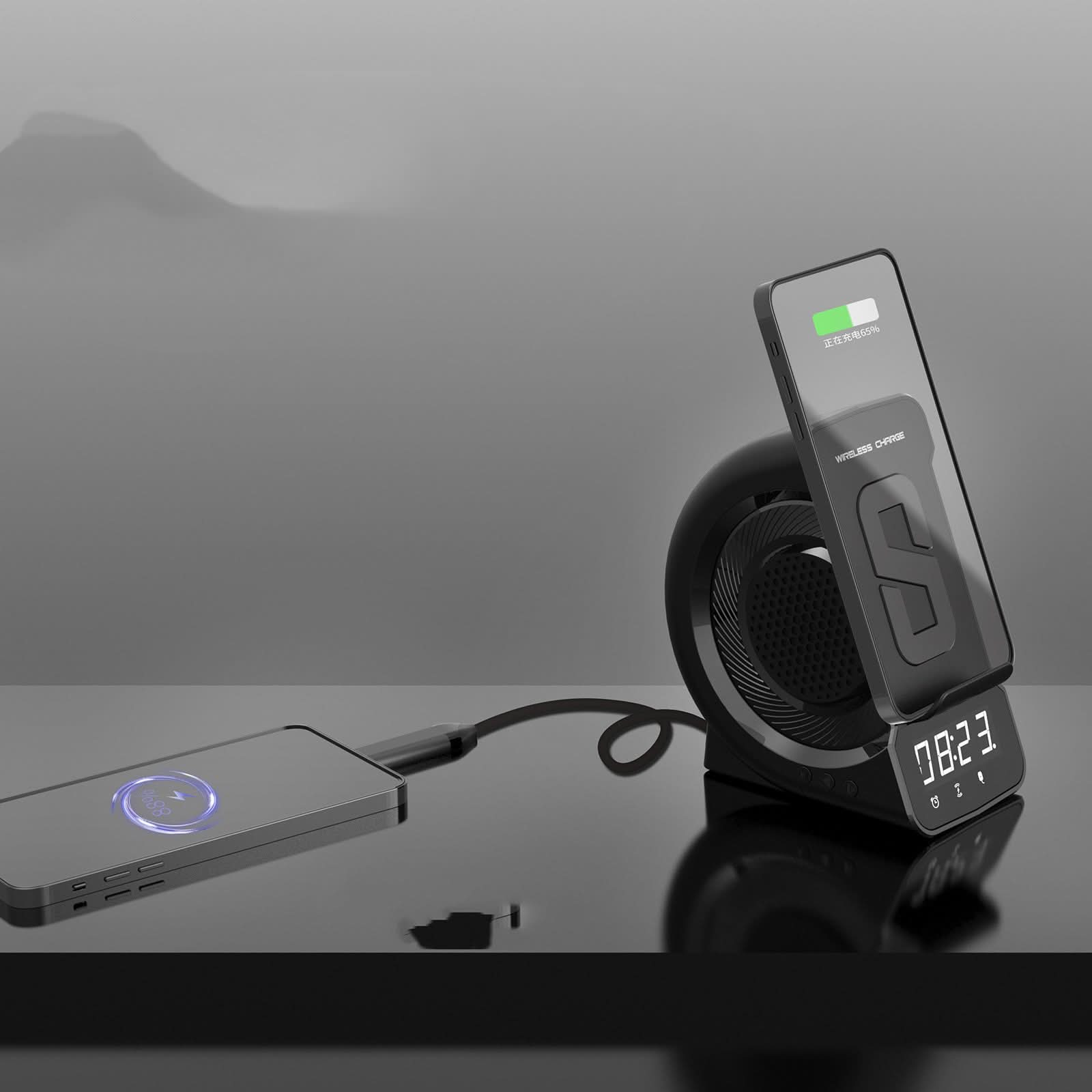 BowLift | BRYN - Alarm clock with portable speaker and wireless charger