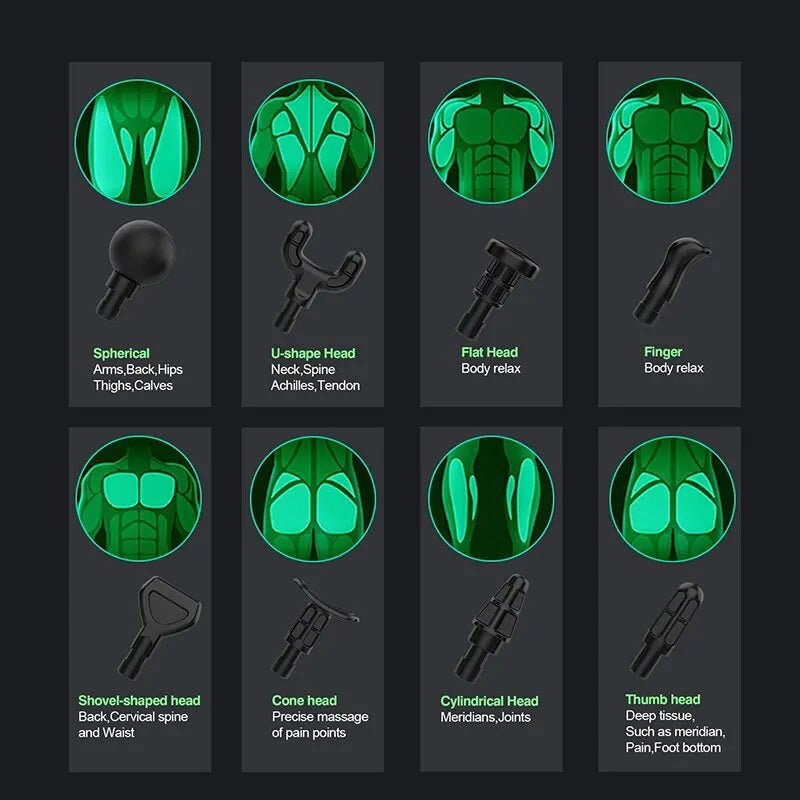 BowLift | DeepFlex 8 – Electric Massage Gun with 8 Attachments for Deep Tissue Use