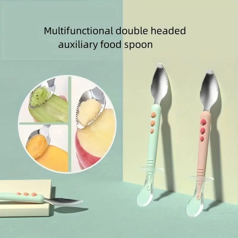 BowLift | Baby spoon with scraper — double-sided fruit preparation tool