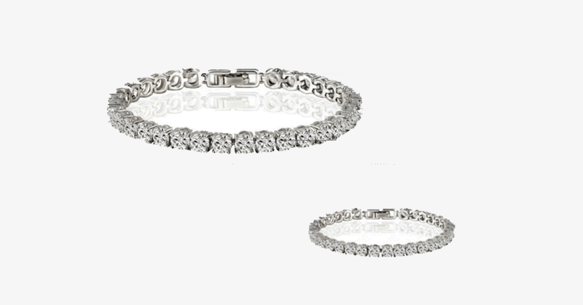 BowLift | Diamond Eternity Bracelet in Silver Color - Round Cut Diamond Zircon Stones - Let You Look Stunning