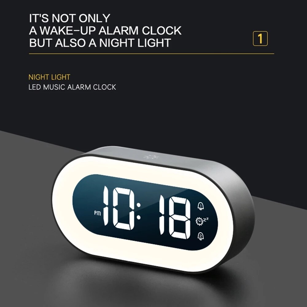 BowLift | Digital Alarm Clock with Nightlight – Lumino