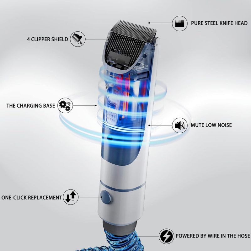 BowLift | 5-in-1 Dog Grooming Kit with with Pet Hair Vacuum & Clipping Tools