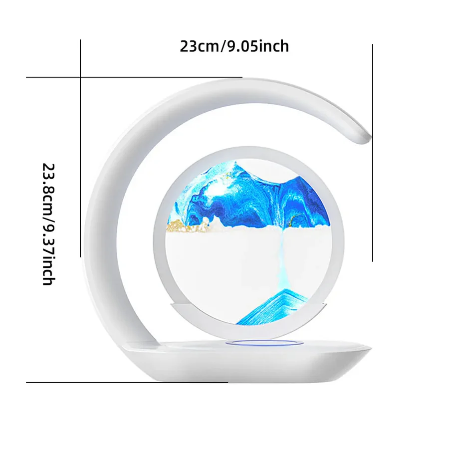 BowLift | 3D Sand Art Table Lamp with Wireless Charger