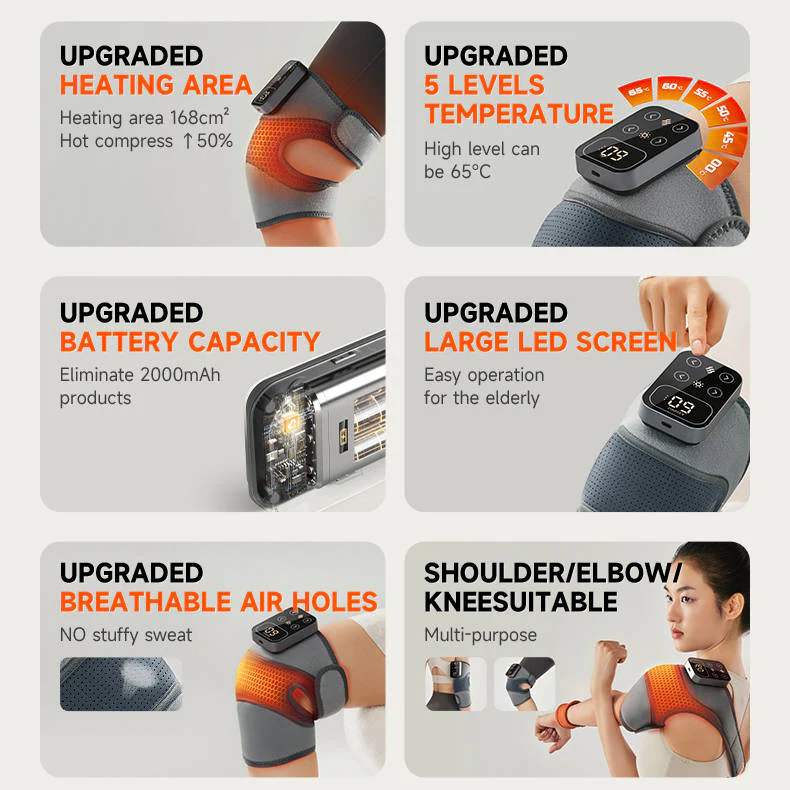 BowLift | Cordless Knee Massager with Heat Vibration for Pain Relief