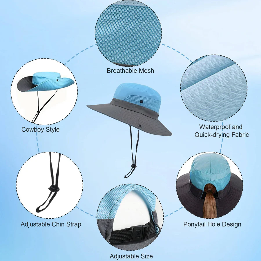 BowLift | Foldable Sun Hat, UV Protection Fisherman Style with Adjustable Strap