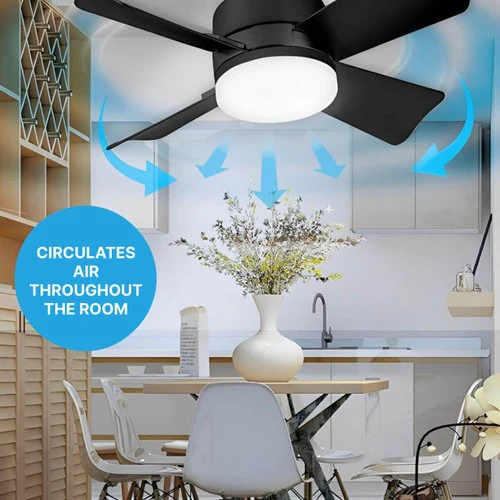 BowLift | Ceiling Light Fan with LED, E27 Socket Mount with Remote Control