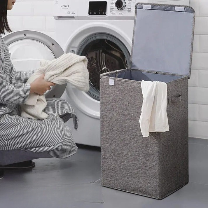 BowLift | Foldable Laundry Hamper with Lid – Large Capacity