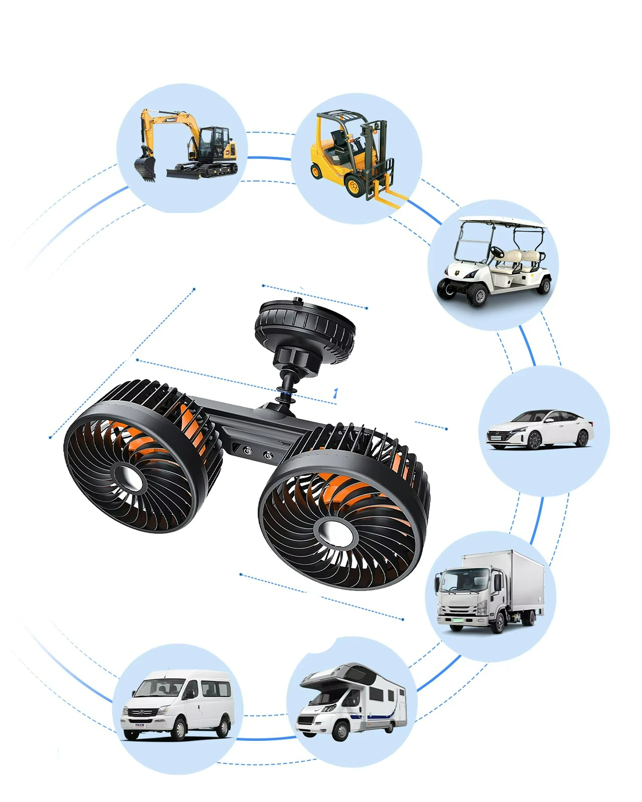 BowLift | Car Fan with Two Heads