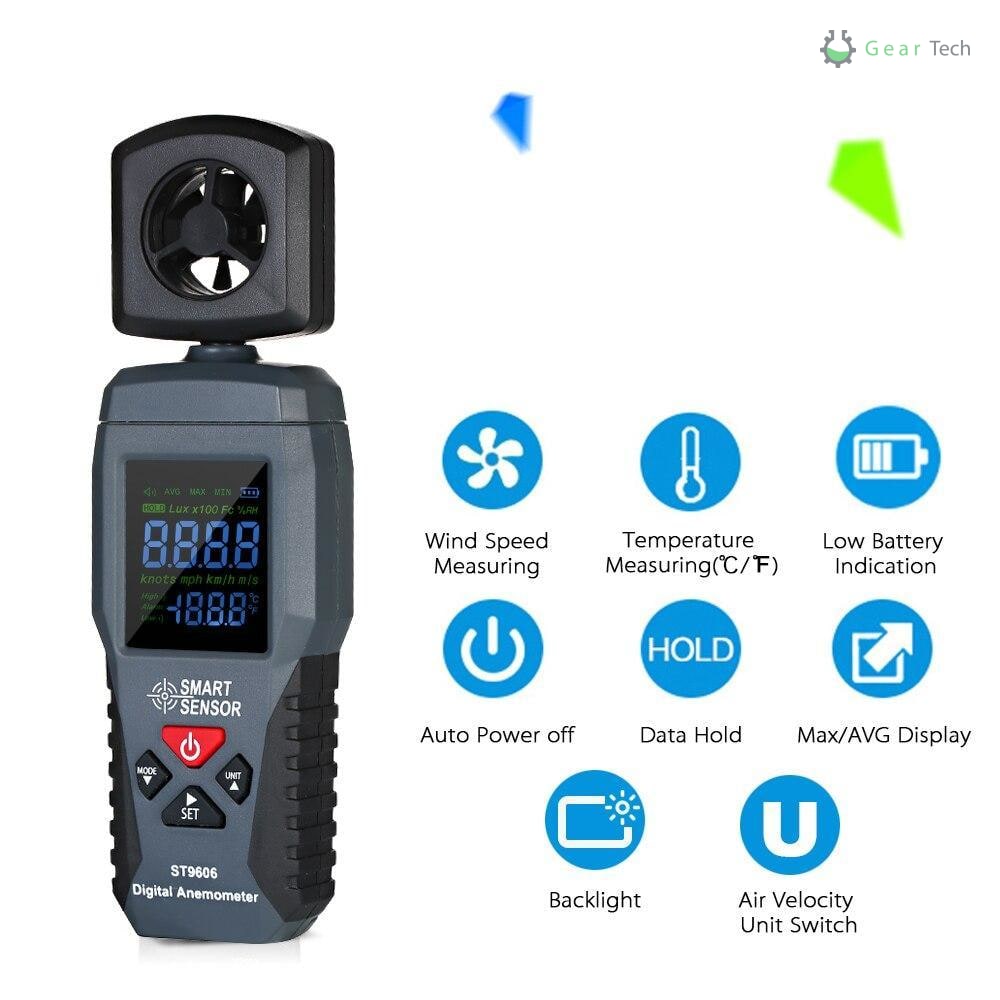BowLift | Digital LCD Portable Wind Speed Measuring - Air Velocity Meter