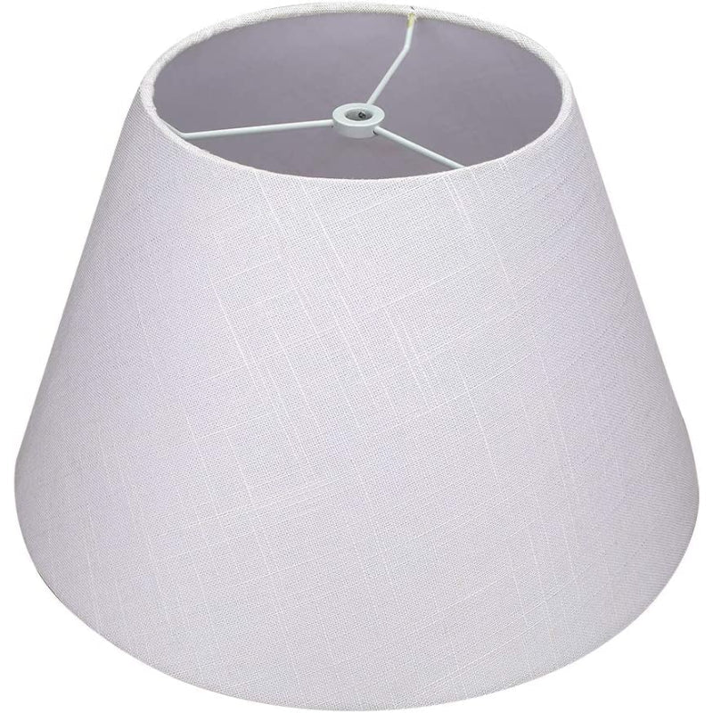 BowLift | Medium lampshade, barrel fabric lampshade for table lamp and floor lamp, 7x13x7.8 inches, natural ventilated linen, handmade, spider (white)