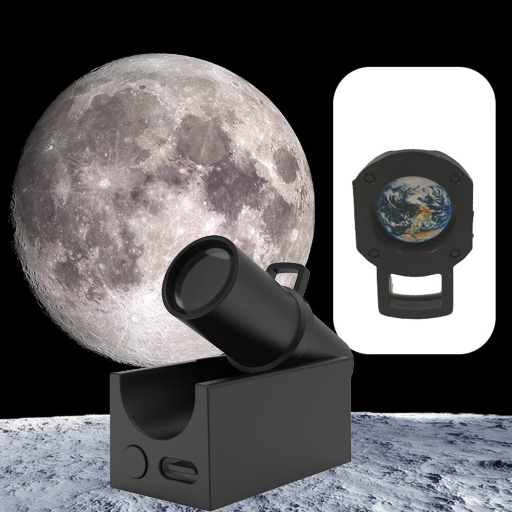 BowLift | Earth & Moon Projector Lamp | LED Night Light | Cosmic Ambiance with Multiple Modes