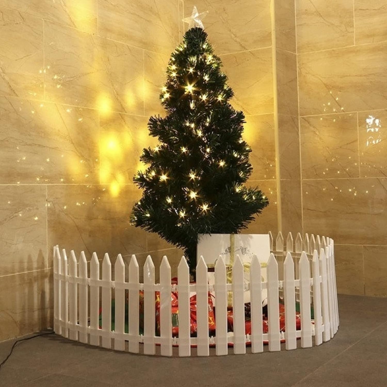 BowLift | Christmas Tree Fence - Christmas White Fence for Home Decor Easy to Assemble