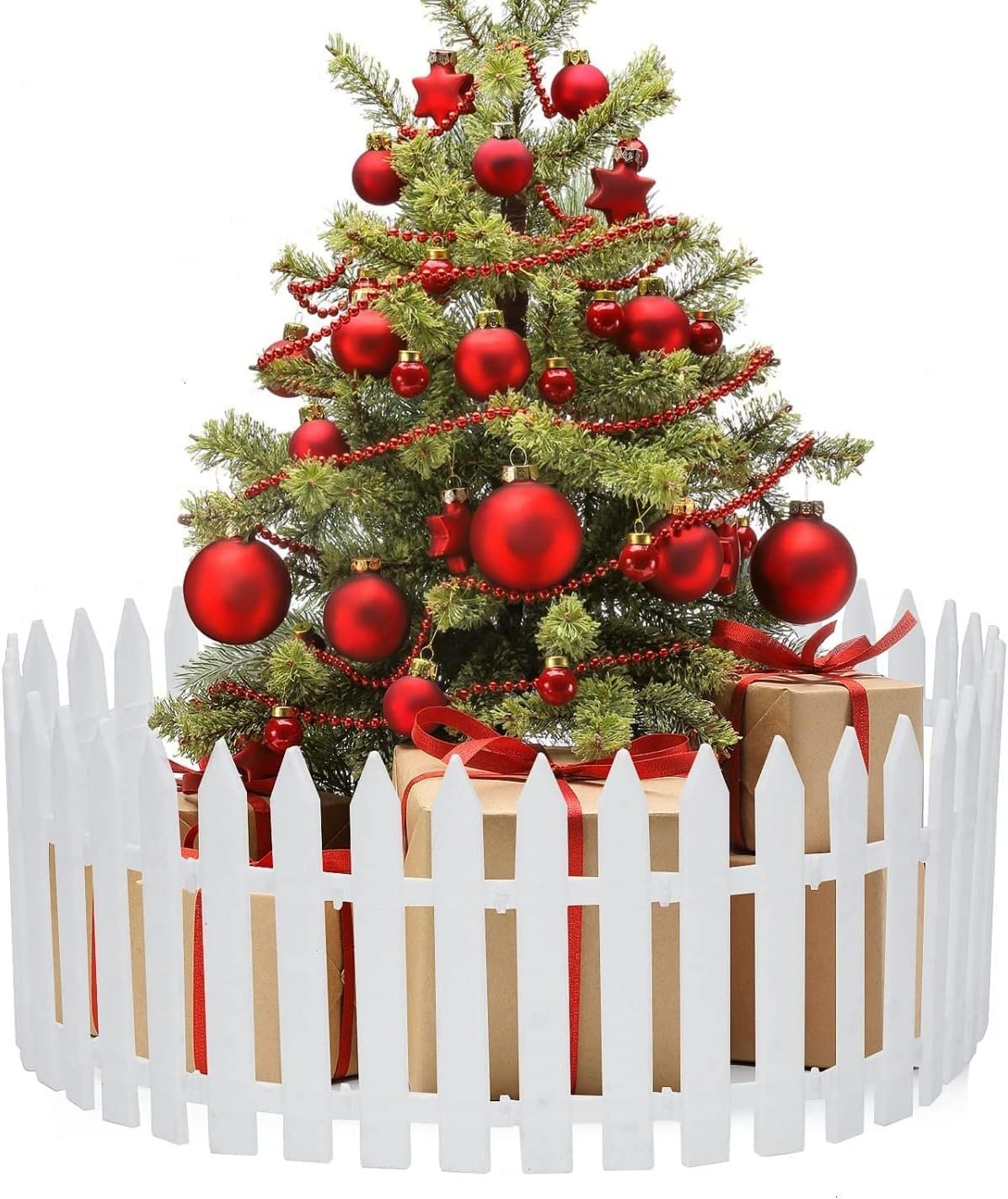 BowLift | Christmas Tree Fence - Christmas White Fence for Home Decor Easy to Assemble