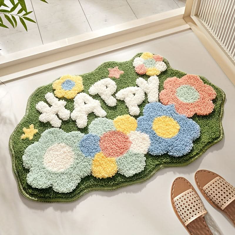 BowLift | FlorSoft - Extra absorbent bath mat with floral pattern
