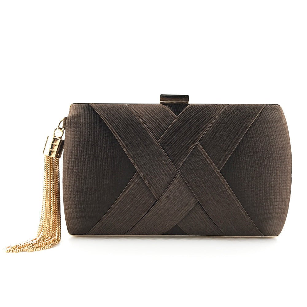 BowLift | Éclessa Luxury Evening Clutch | Satin tassel handbag for classic and modern elegance