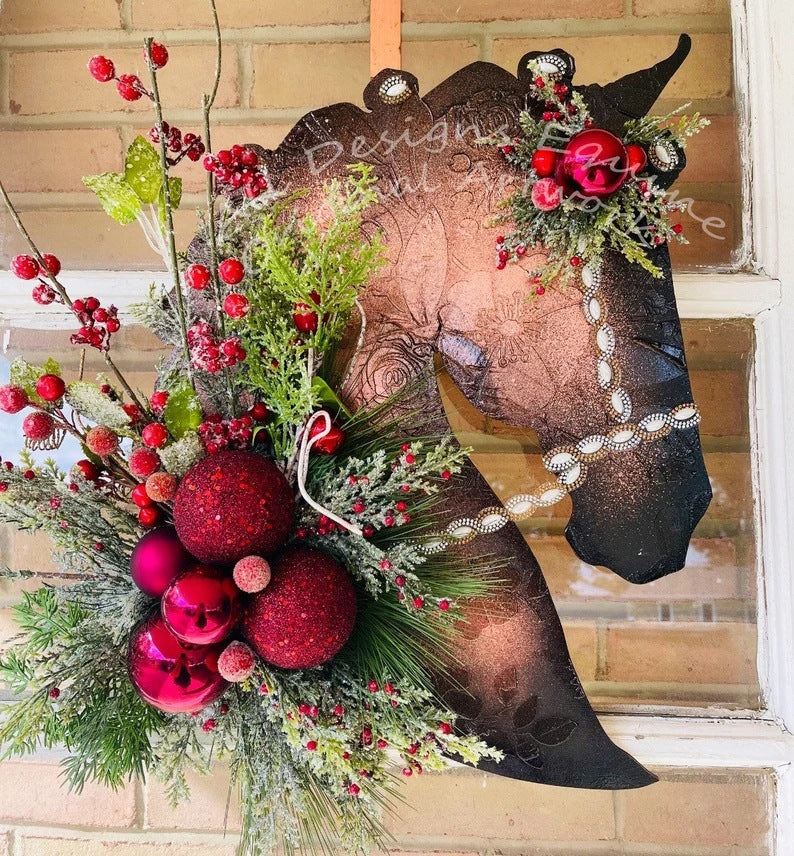 BowLift | Christmas Dressage Wood HorseHead